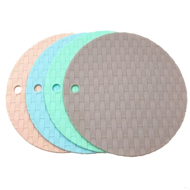 Круглый термостойкий силиконовый коврик индивидуальная подставка для горячих