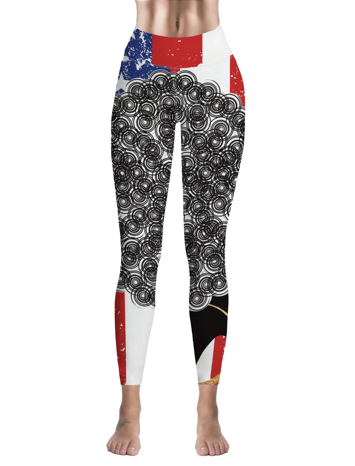 Ретро Американский Флаг африканские Женские повседневные леггинсы женские