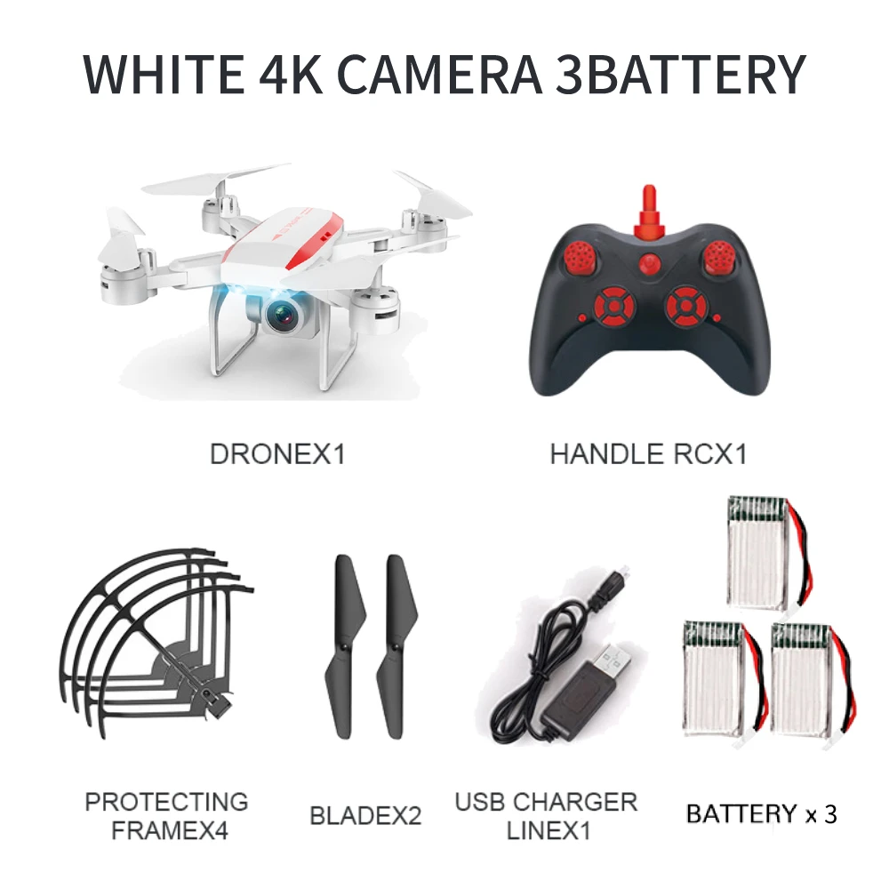 white 4k camera 3B RC Квадрокоптер KY606D Дрон 4K HD камера wifi FPV высота холдинг складной селфи дроны Профессиональный 20 мин Время полета - Цвет: white 4k camera 3B