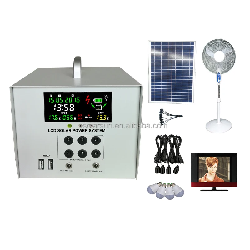 

12v 10w 15w 20w 30w solar portable home and camping mini lighting kit generator