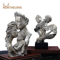 northeuins couple lover mask statue brid thinker figure head sculpture resin bust figurines retro interior home desk decoration