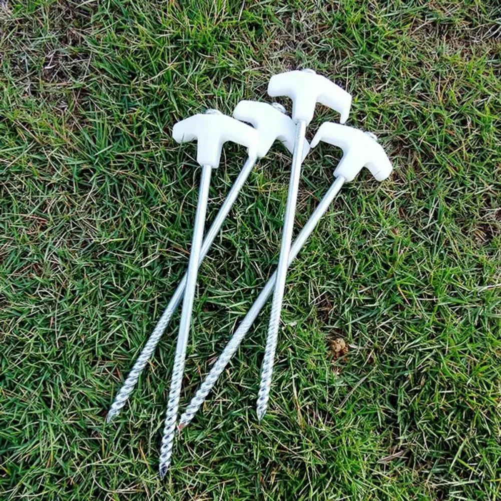 

1/4/10Pcs 25CMx5MM Outdoor Picnic Camping Tent Pegs Luminous Canopy Stakes Nails Ground Pin Hook Hiking Camping Tent Nails