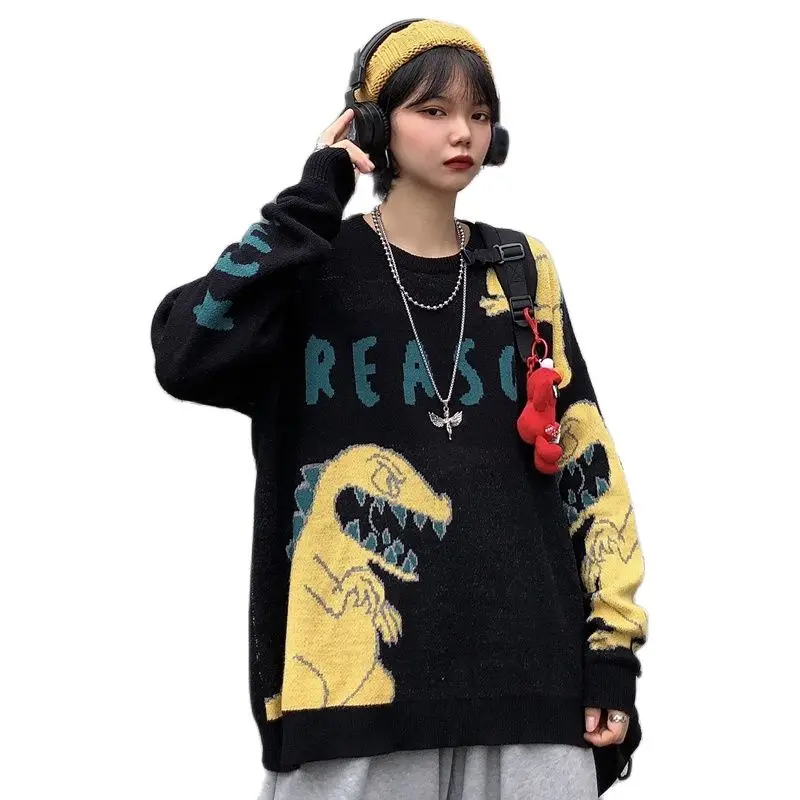 

2021 New Spring Korean version of loose Harajuku Round-neck street trend women's sweater sweater women's bottoming women's top