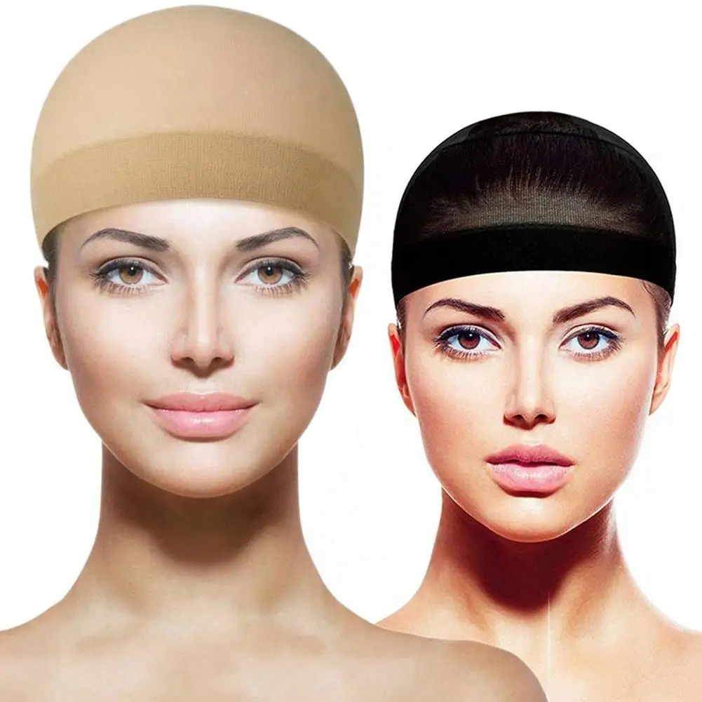 

2Pcs Unisex Stretchable Wig Liner Cap Hair Net Elastic Mesh Hairpiece Accessory