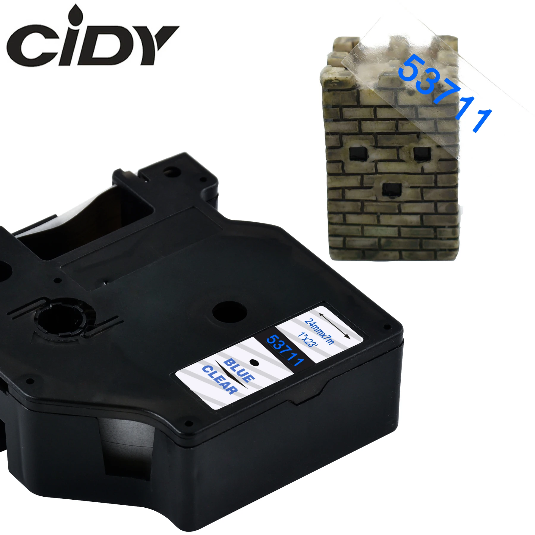 

CIDY 53711, голубая на прозрачной фотомагнитной ленте D1, 24 дюйма, для Dymo Label Manager 160 280 210