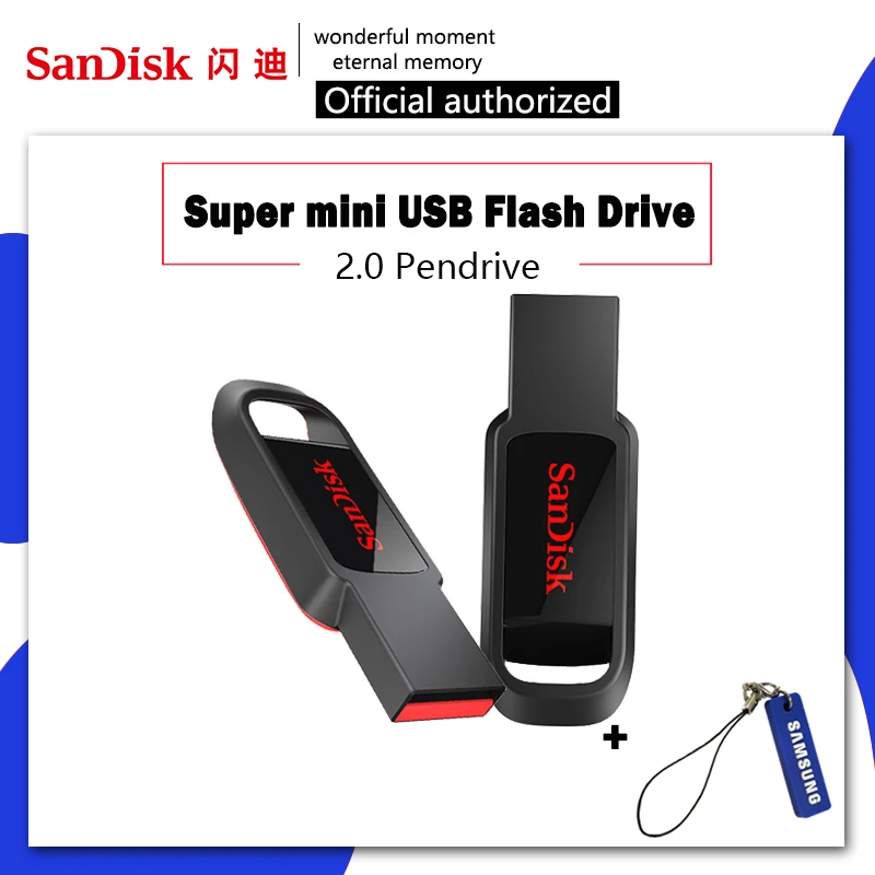 Флеш-накопитель USB sandisk 32, 64, 128, 16 ГБ, мини-накопитель 128 ГБ, 64 ГБ, 32 ГБ, 16 ГБ, флеш-накопитель 2,0, USB флешка, диск на ключ, память для телефона