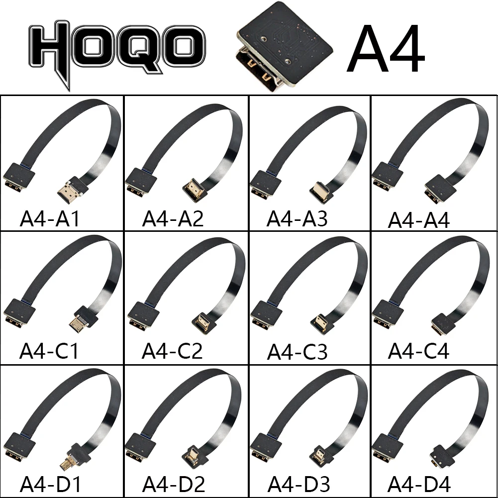 Гибкий HDMI-совместимый FFC Fpv ультратонкий Micro HDMI Female A4 плоский кабель для HDMI Mini 90 градусов Micro Male FPC