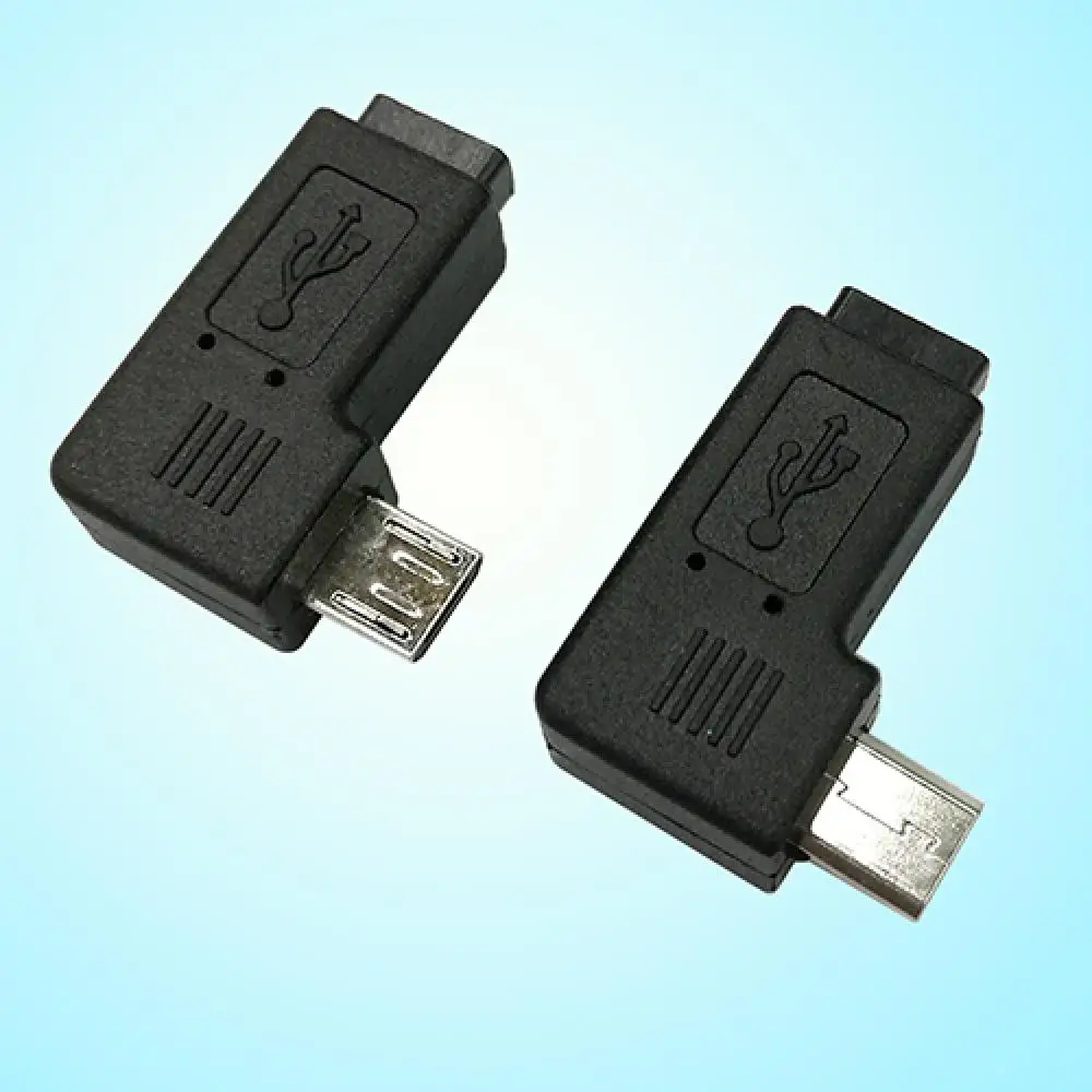 Новое поступление 2 шт. 90 градусов мини USB гнездо к микро Штекерный адаптер Разъем