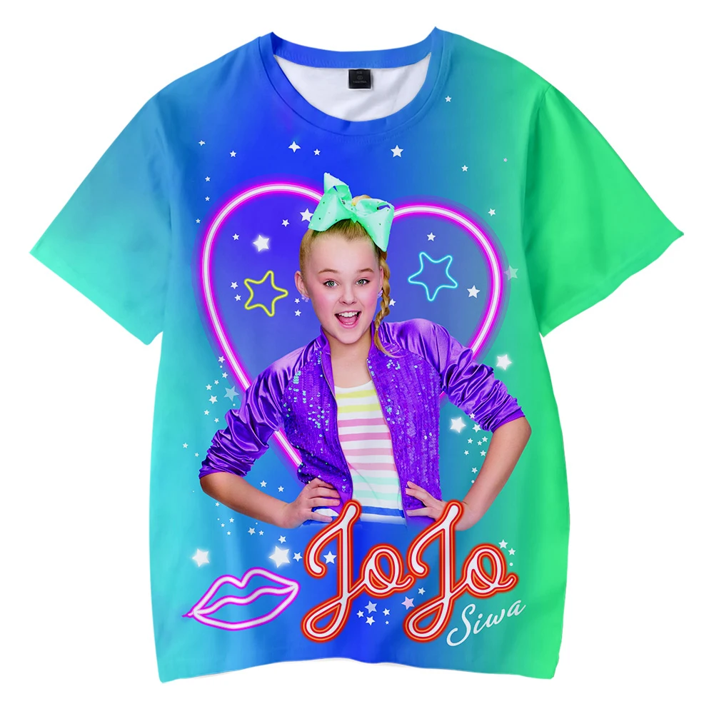 JOJO SIWA/футболки Одежда для мальчиков и девочек футболка с короткими рукавами в
