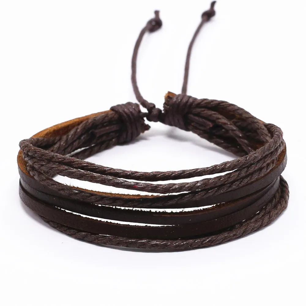 Style 8 Punk Bohemia Leather Bracelet Men Homme Weave Wrap Bracelets for Women Jewellery Accesorios Mujer Pulsera Erkek Bileklik Bijoux - Окраска металла: Style 8