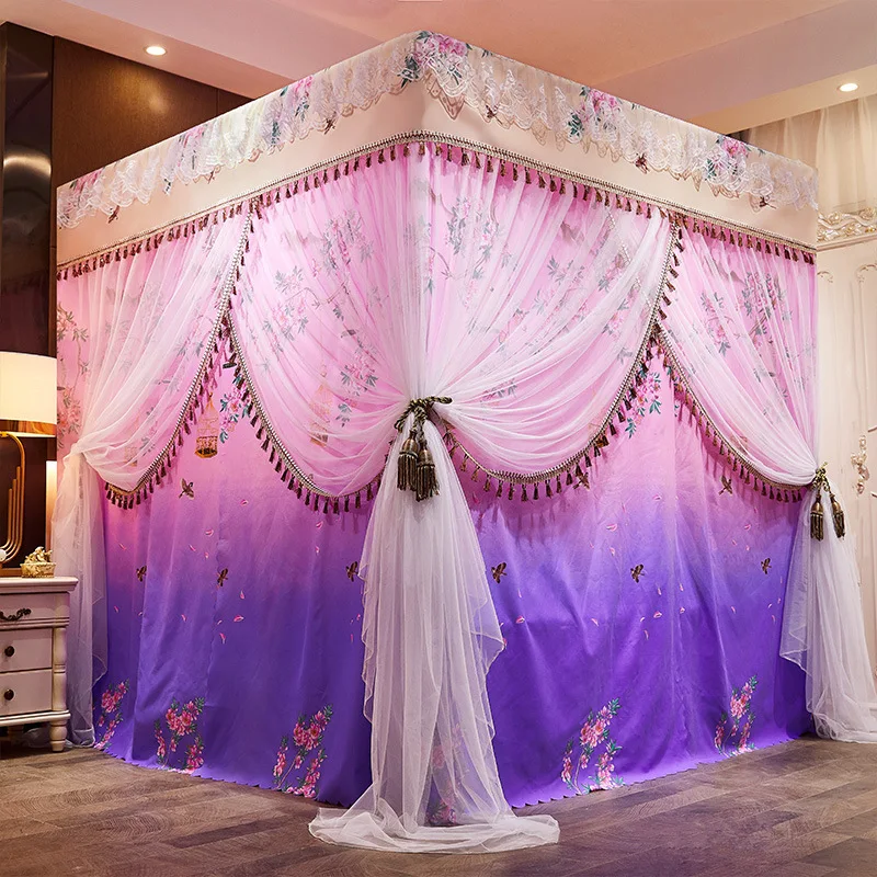 

Lace Big Nordic Mosquito Net Luxury King Size Bed Canopy Mosquito Nets Curtains with Frame Moskitiera Home Decoration EK50MT
