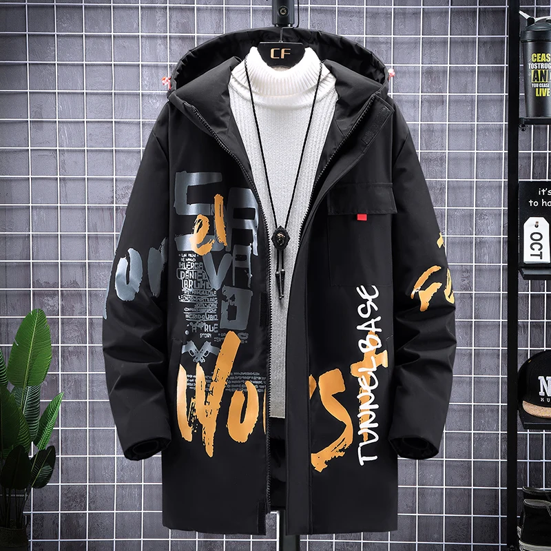 Winter Large Size 12XL Cotton-Padded Jacket Hip Hop Punk Streetwear Hooded Fashion Coat Warm Thick Autumn Outwear Men Clothing