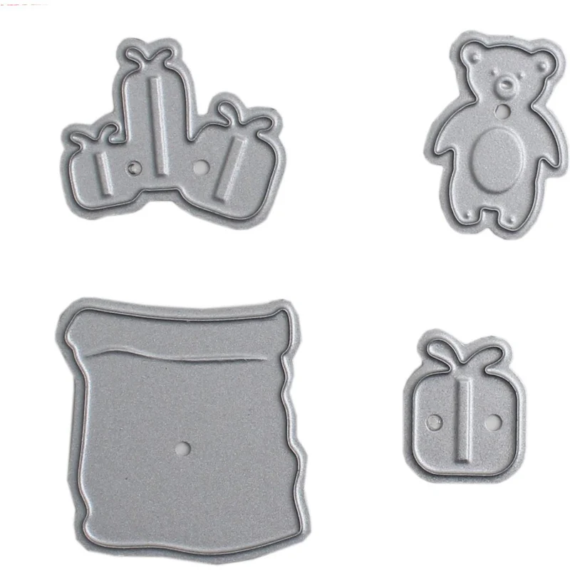 Рождественский подарок медведь Тедди металлические высечки для скрапбукинга и