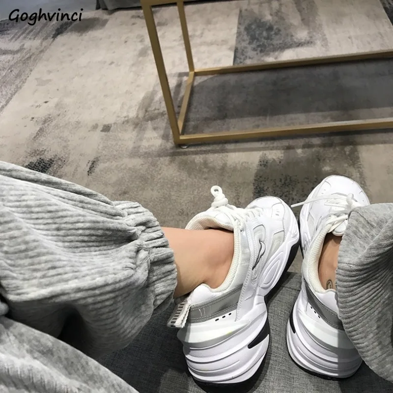 

Casual Pants Women Korean Style INS High Street Wide Leg Loose All-match Ankle Bundle Simple Autumn Winter Chic Fashion Daily