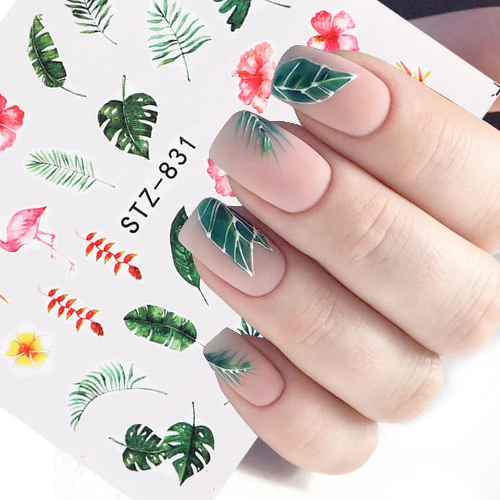 1 шт. стикеры 3D на ногти Nail Art Украшение в форме цветка с лиственным деревом дизайн