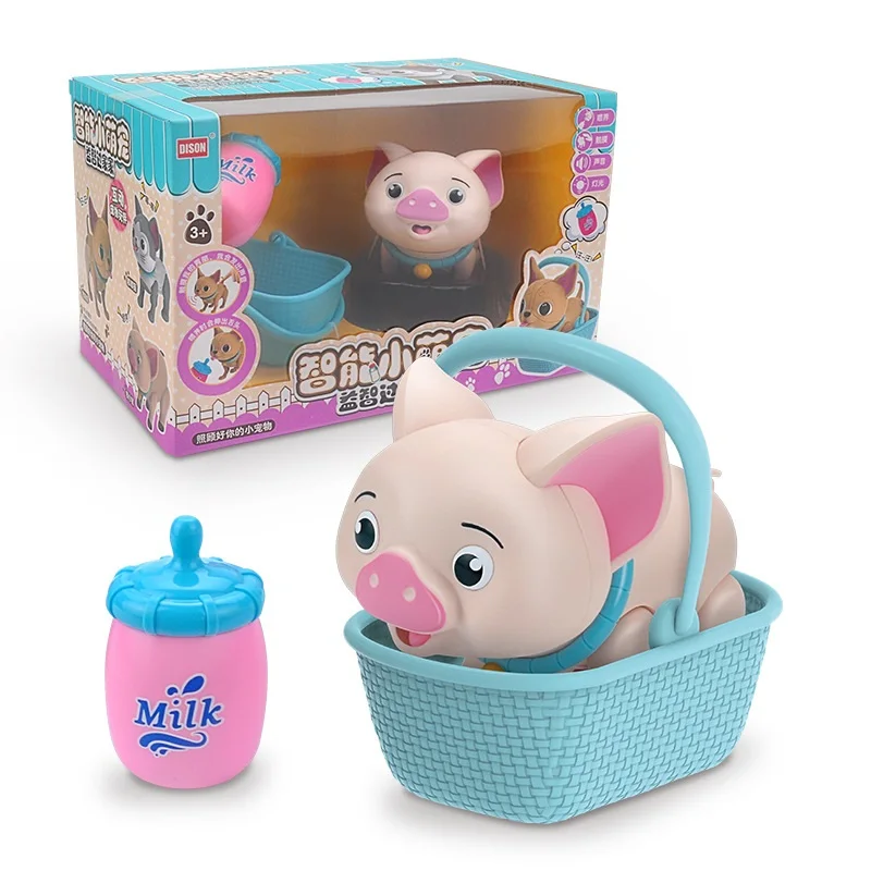Интерактивные игрушки умная собака кошка свинья игрушки милые животные Робот СВЕТОДИОДНЫЙ звук глаза умные электронные игрушки для домашних животных для детей