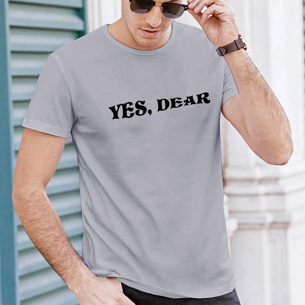 

Summer Cool Graphic T Shirts Streetwear Weekend Funny Letter Yes Dear Print Mens Clothing O-neck Casual Fashion T Shirts for Men