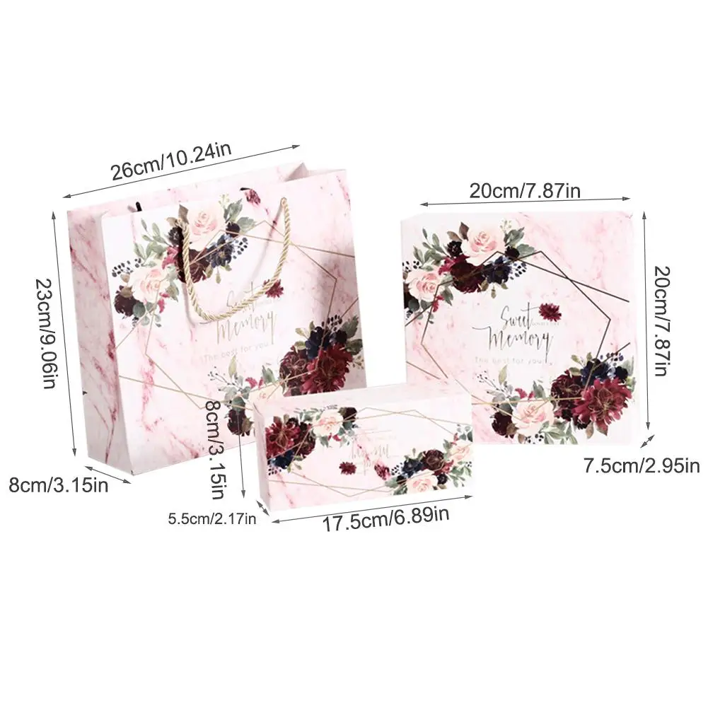 Комплект из 3 предметов свадебный подарок коробка с цветочным узором обувь для