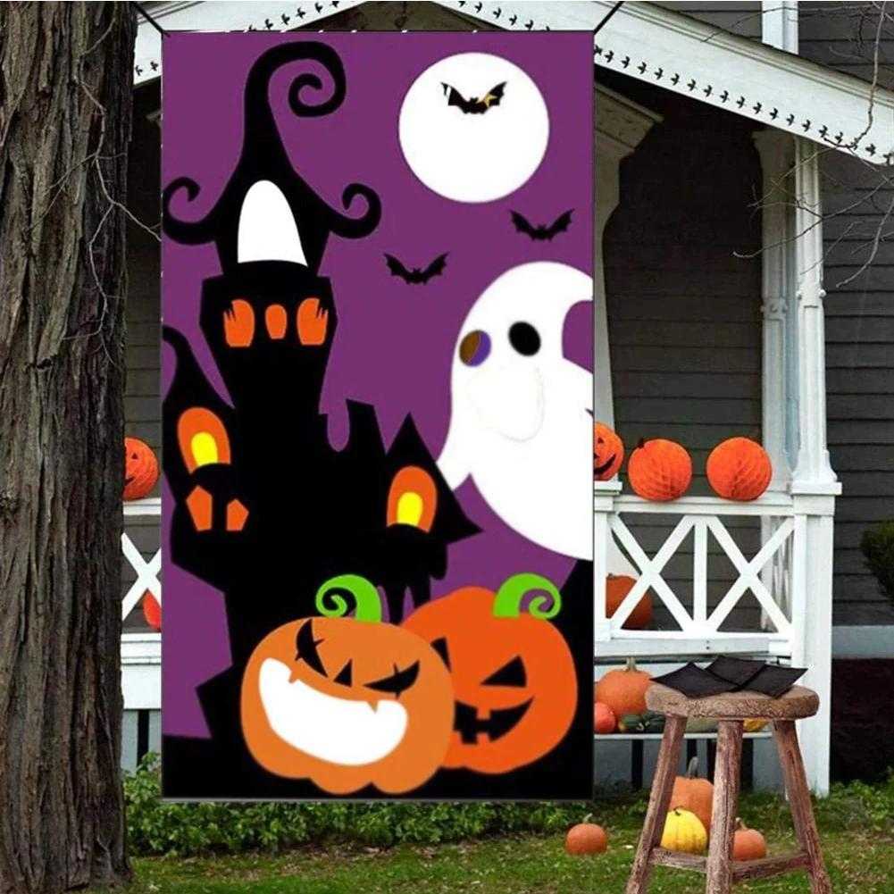 Halloween Bean Bag Toss Games Pumpkin with 3 Bags for Families Kids Travel | Дом и сад