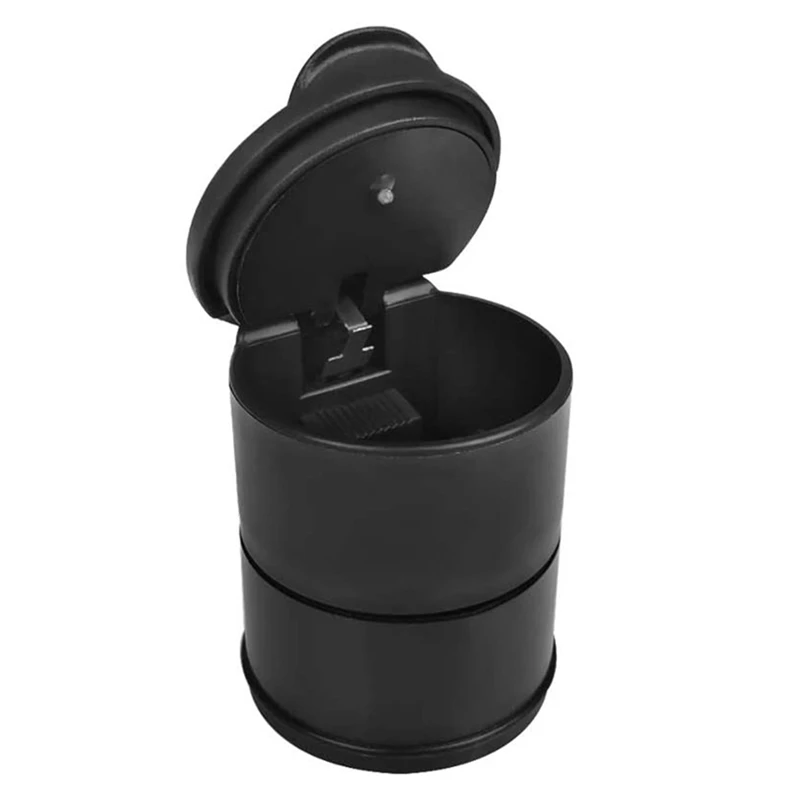 

Portable LED Car Ashtray with Lid and LED Light for Drink Holder Universal Black