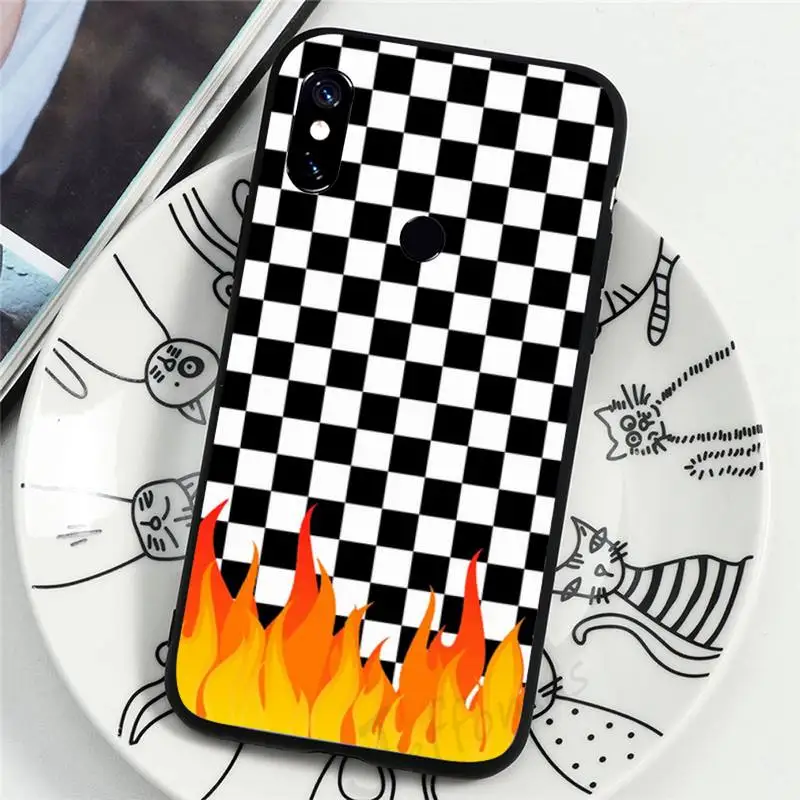 

Aesthetics Black white checkered Phone Case For Xiaomi Redmi note 7 8 9 t k30 max3 9 s 10 pro lite