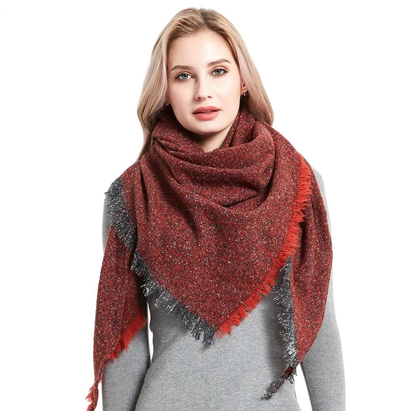 

2020 New Designer brand Soild Red Grey Blue wool scarf women Soft Wrap cashmere Shawl Scarves