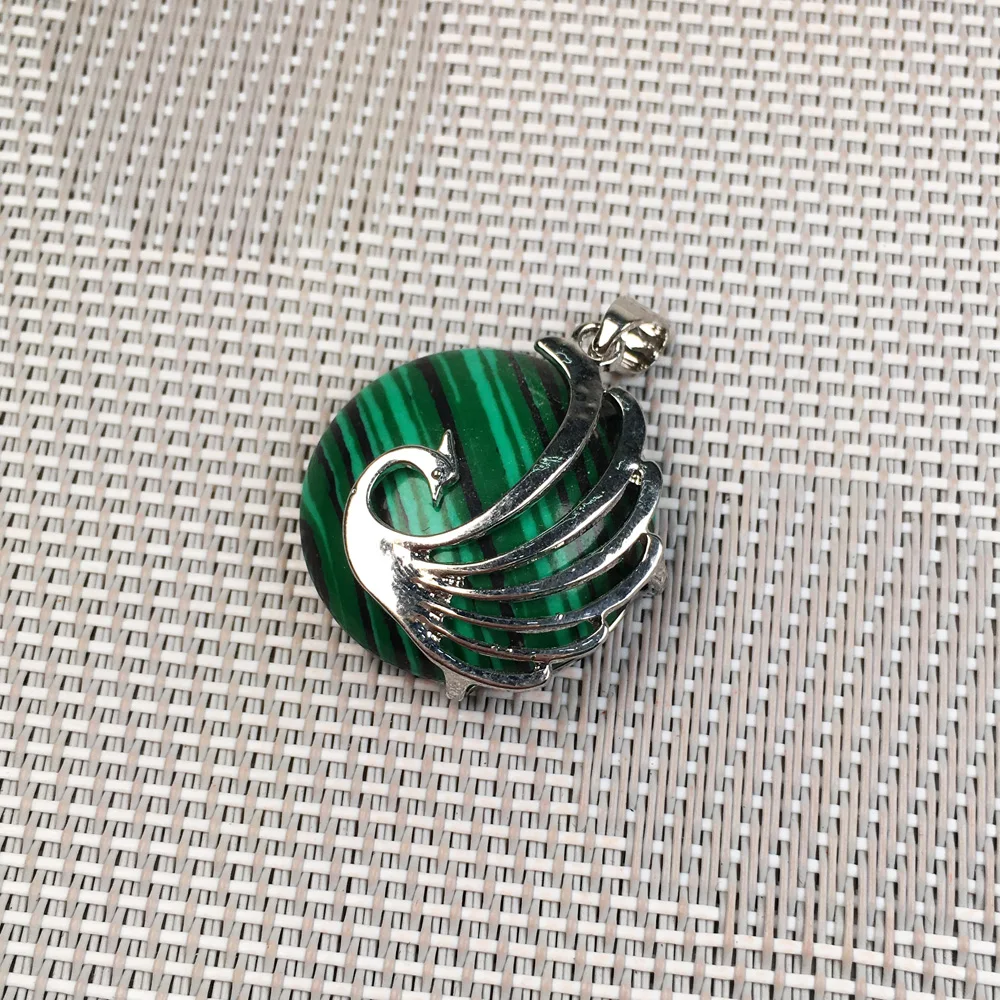 2020 New Ladies DIY Pendant Jewelry Multi-style Peacock-shaped Zinc Alloy + Clasp-shaped Semi-precious Stone Size 25x30m | Украшения и