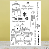 zhuoang winter bear snow clear stampsseals for diy scrapbookingcard makingalbum decorative silicon stamp crafts