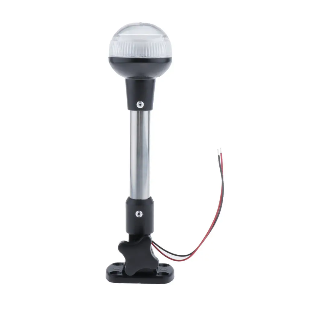 

9 inch Marine Boat All-Round Anchor 360 Degree LED Navigation Stern Pole Lights with Base for Fishing Boats Yacht Pontoon