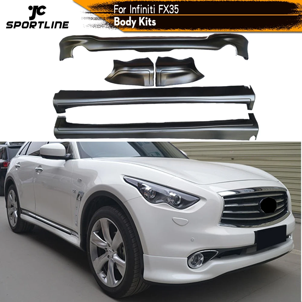 

PP Black Primer Auto Car Full Bumper Body Kit for Infiniti FX35 2009 - 2014 Front Bumper Rear Bumper Side Skirts Spoiler