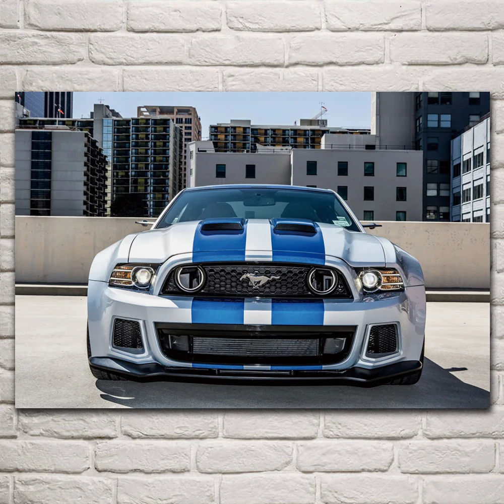 

MUSTANG muscle hot rod пользовательский спортивный автомобиль Художественная ткань фотография домашнее Искусство гостиная украшение KQ341