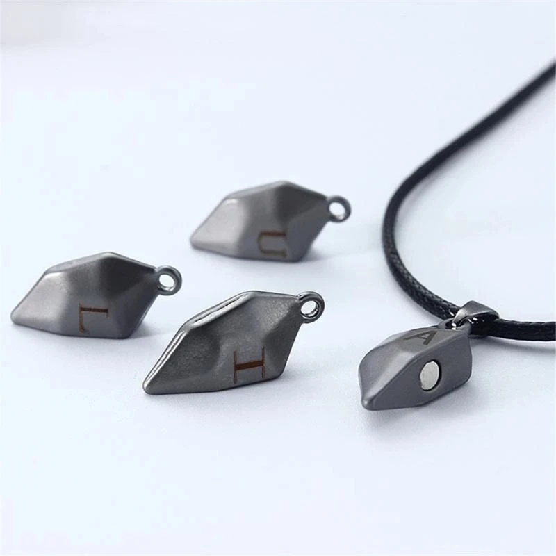 Ожерелье для влюбленных с надписью 1 пара магнитное притяжение сердце камень