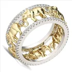 Женское кольцо со слоном NPKDS, золотистое кольцо с цирконом, модные разноцветные аксессуары, Подарочная бижутерия