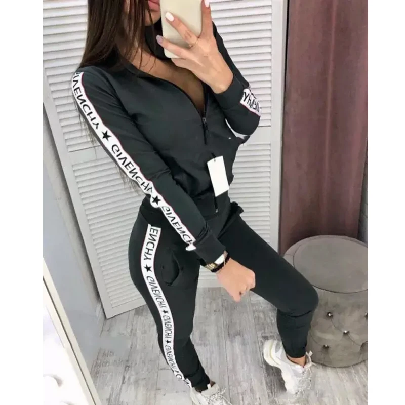 Новый комплект из двух предметов осенне-зимний женский спортивный костюм с