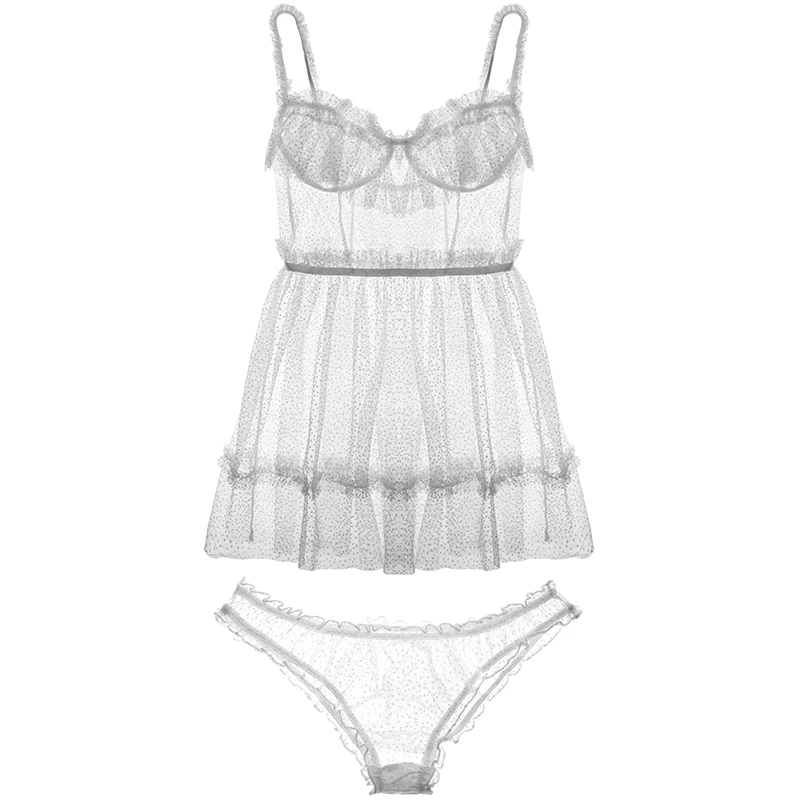 Новая сексуальная белая волна кружева перспективное нижнее белье пижамы для