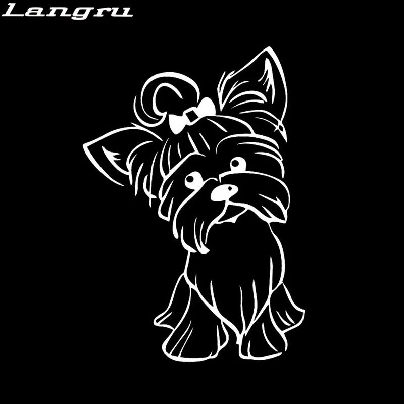 Langru 12 2*17 3 см наклейка на машину йоркширского терьера щенка Догги Йорка милая