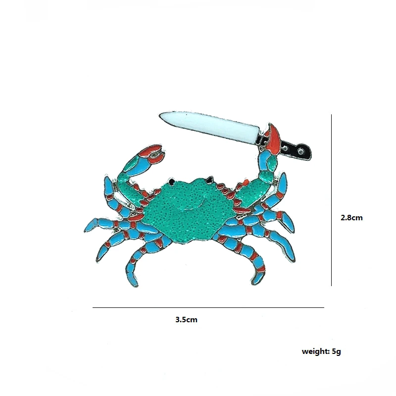 Милый Блестящий искусственный брикет с зеленым крабом | Украшения и аксессуары