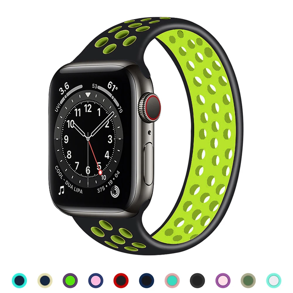 

Ремешок для Apple Watch, силиконовый, дышащий, эластичный, 44/40/38/42 мм