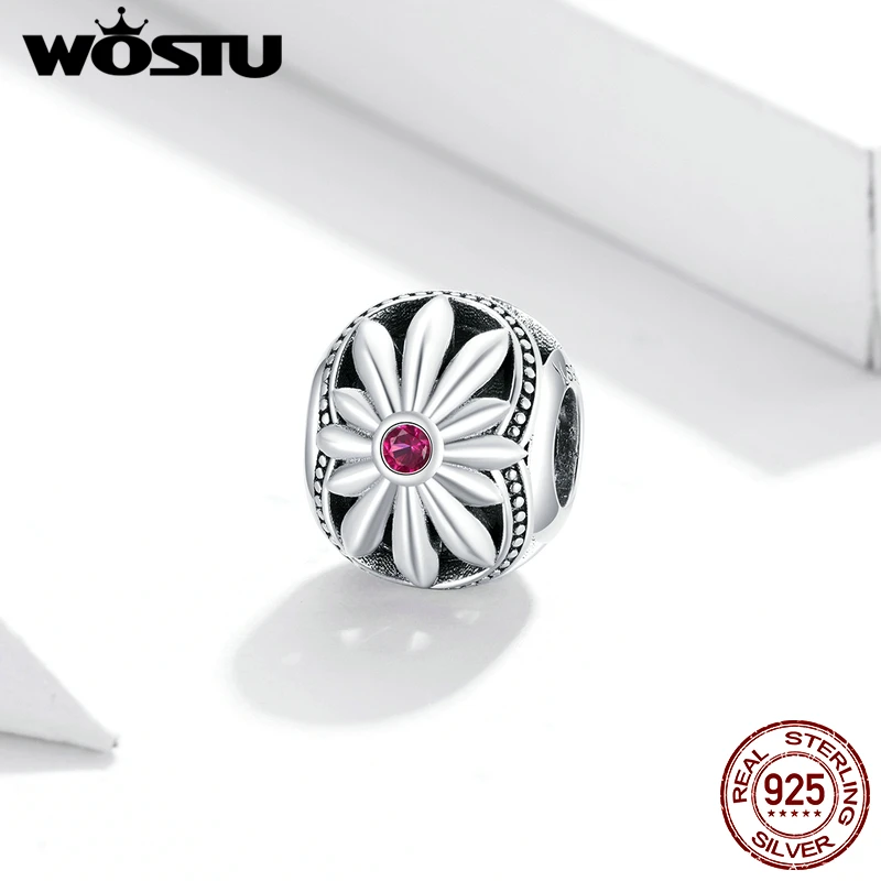 WOSTU New Little Daisy Beads 925 Sterling Silver Flower Charms Pendant Fit DIY Bracelet Necklace Lovely Jewelry Gift FIC1688 | Украшения и
