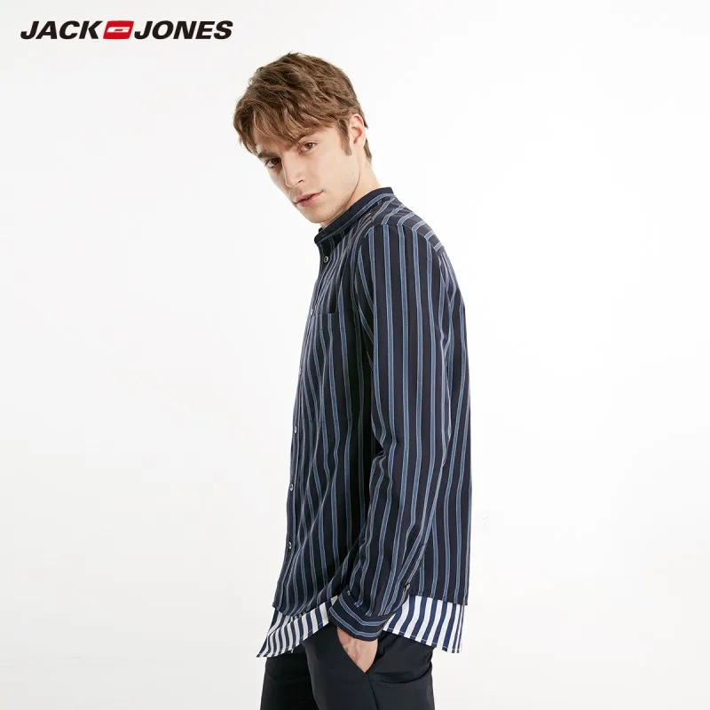 JackJones Для Мужчин's Повседневное негабаритных полосатый Стиль с длинным рукавом