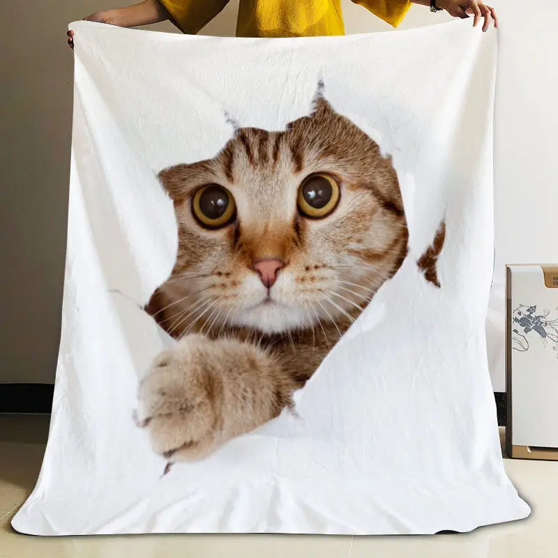 ?? Musifeカスタム素敵な猫フランネル毛布デザイン独自の毛布フランネル毛布ソファdiyのドロップシッピング