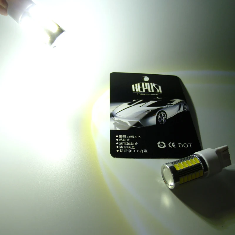 2x3157 светодиодные Белые 3057 33SMD T25 лампы P27/7 Вт автомобисветильник фары задний стоп