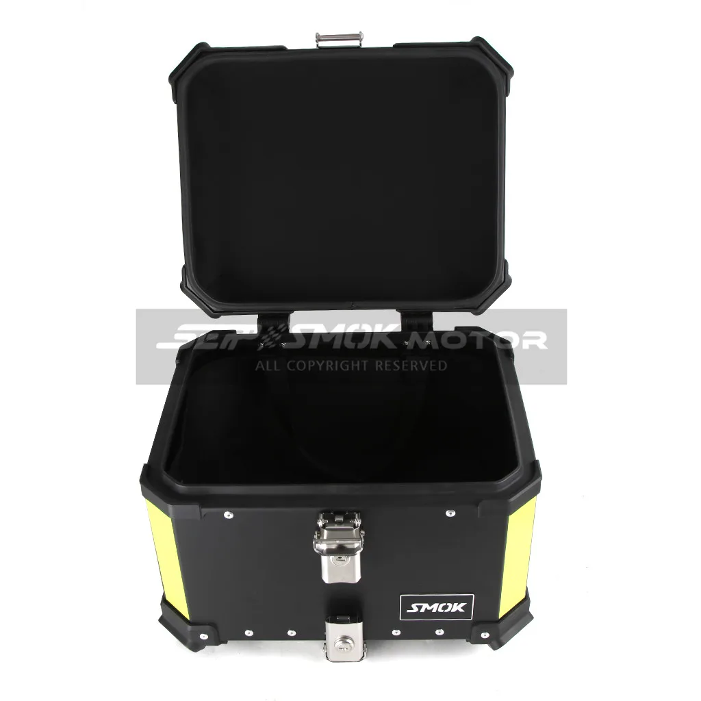 

65L 55L 45L Motorcycle Universal Aluminum Accessories Storage Trunk Tail Top Tool Box Rear Luggage Helmet Lock Case Waterproof