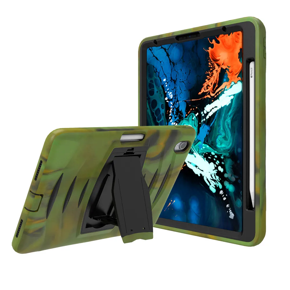 Для Apple iPad Pro 12,9 планшетный чехол 3-в-1 прикрепляющийся к противоударный PC+ силиконовый защитный чехол для планшета с кронштейн и держатель для ручки