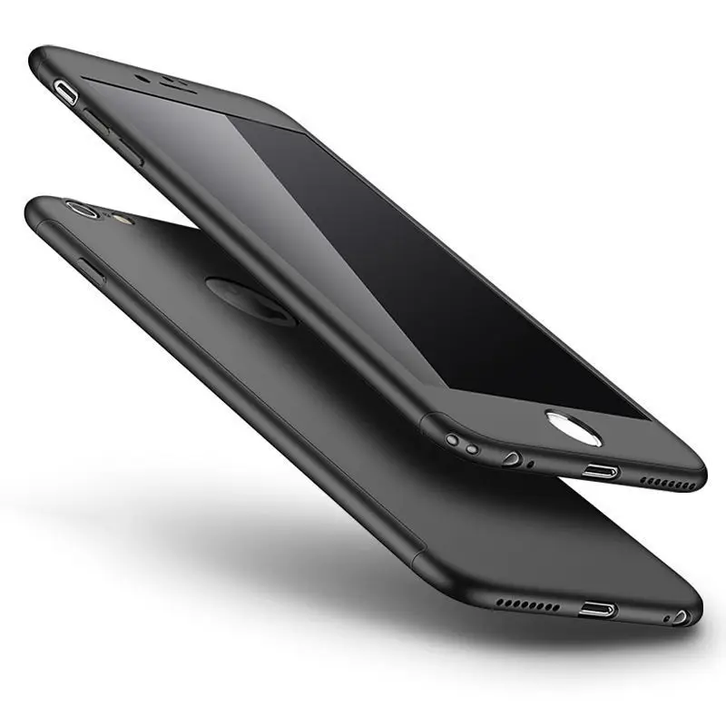 PC 360 Black 360 градусов полный чехол для телефона для iPhone 11 PRO MAX 7 7Plus 8 8Plus 6 6S 5 5S SE X XS MAX XR Передняя Задняя Защита PC Coque - Цвет: PC 360 Black