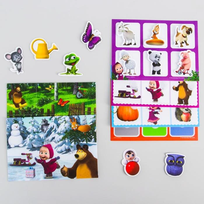 Весёлые липучки Умное лото Маша и медведь | Игрушки хобби