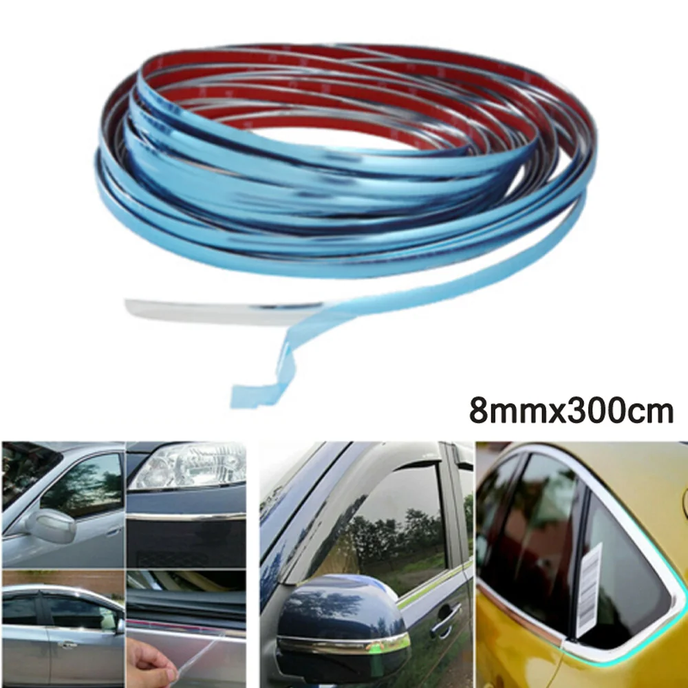 Серебряная обшивка полоса окна заднего бампера износостойкий 1 рулон 10 футов/8 мм