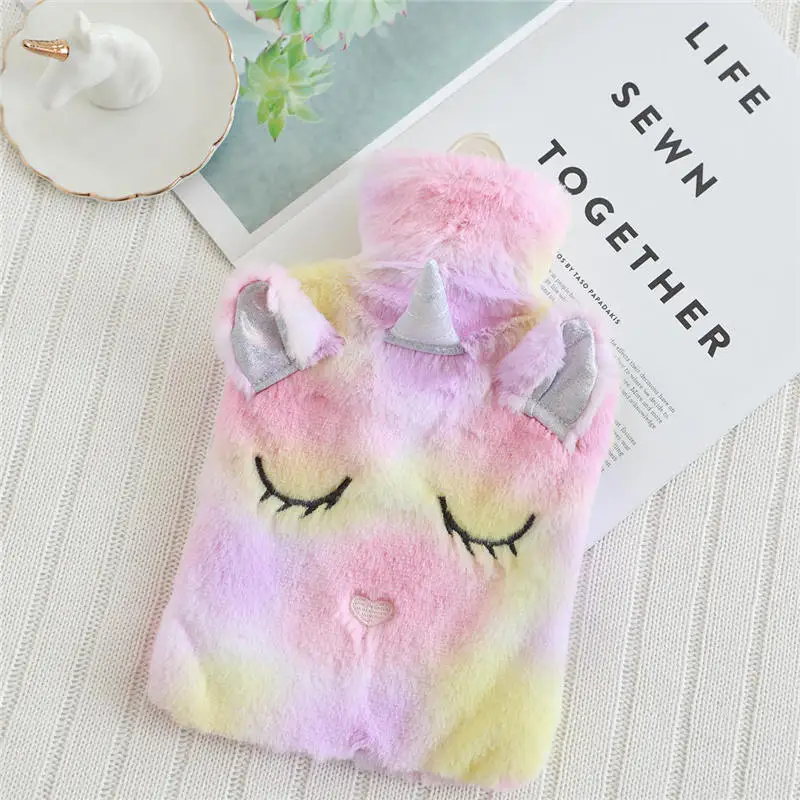 pink unicorn Милый мультфильм Единорог Рука теплая грелка бутылки для воды портативный ручной подогреватель для девочек карманные руки ноги грелка сумки - Цвет: pink unicorn