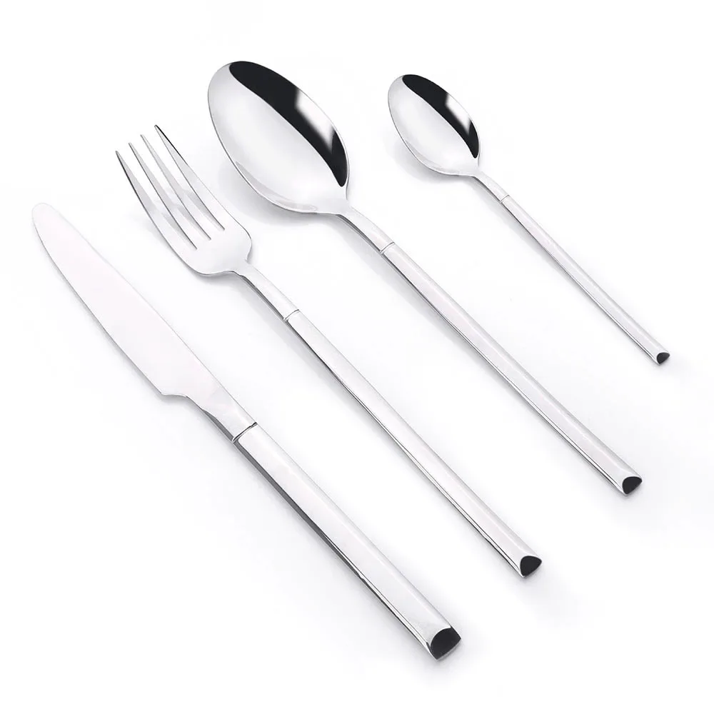 

Stainless Steel Western Food Set Steak Knife Fork Spoon Four Piece Set Gift Box Golden Tableware Banquet Gift For Home Kitchen