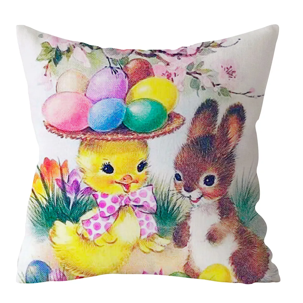 Наволочка для подушки Happy Easter декоративная наволочка с принтом кролика чехол